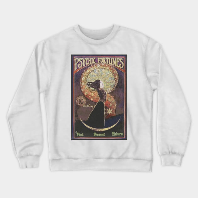 Psychic Fortunes Vintage Poster | Time Worn Crewneck Sweatshirt by wildtribe